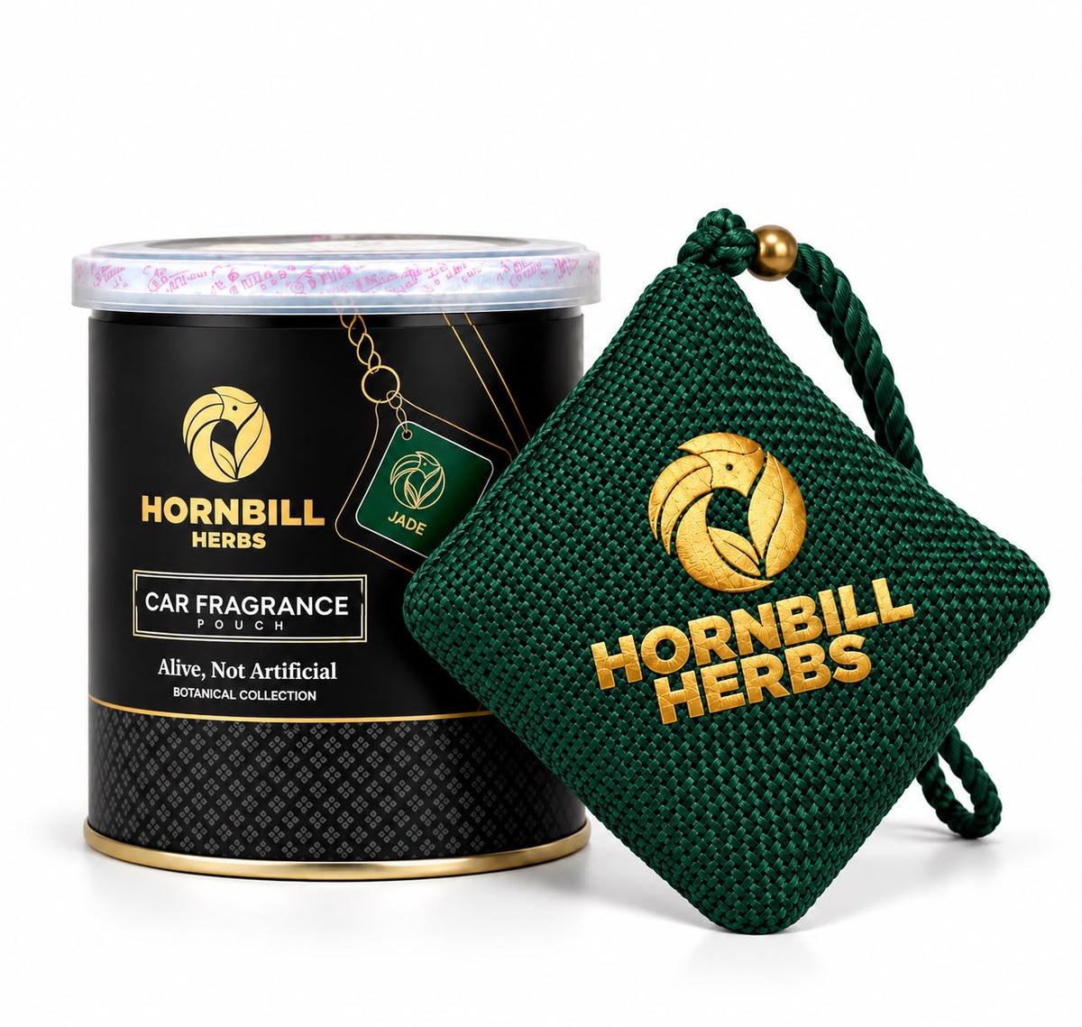 Hornbill Herbs JADE Chemical-Free Natural Car Fragrance Hanging Pouch – Fresh Fruity Aroma