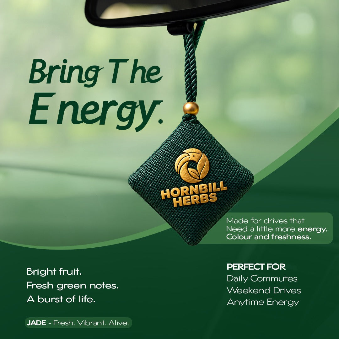 Hornbill Herbs JADE Chemical-Free Natural Car Fragrance Hanging Pouch – Fresh Fruity Aroma